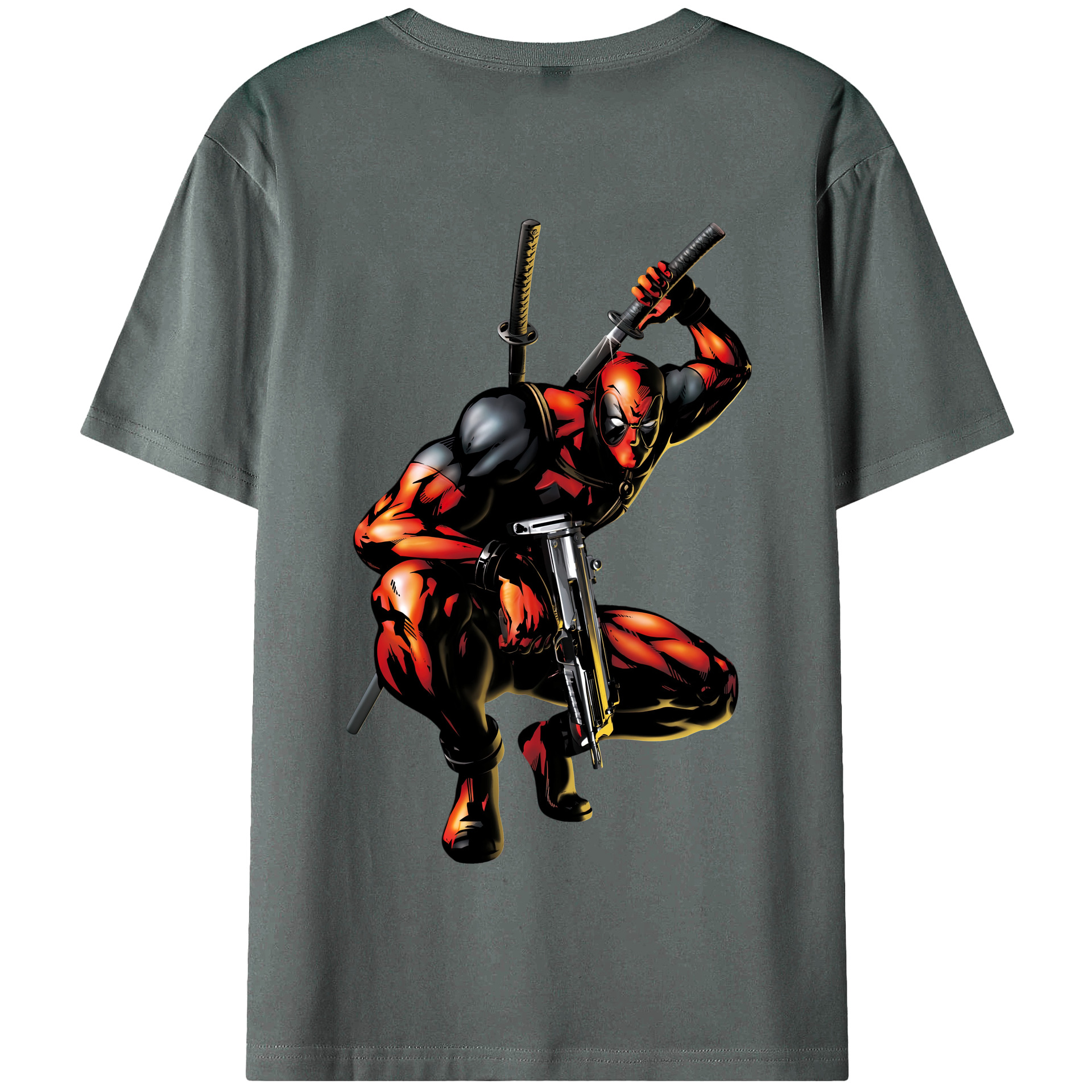 （画像用） Deadpool デッドプール 綿100％半袖Tシャツ（背面プリント）